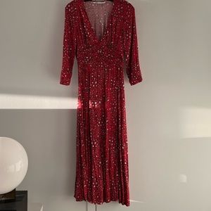 ZARA Red Midi Dress w Side Slit
